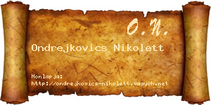 Ondrejkovics Nikolett névjegykártya